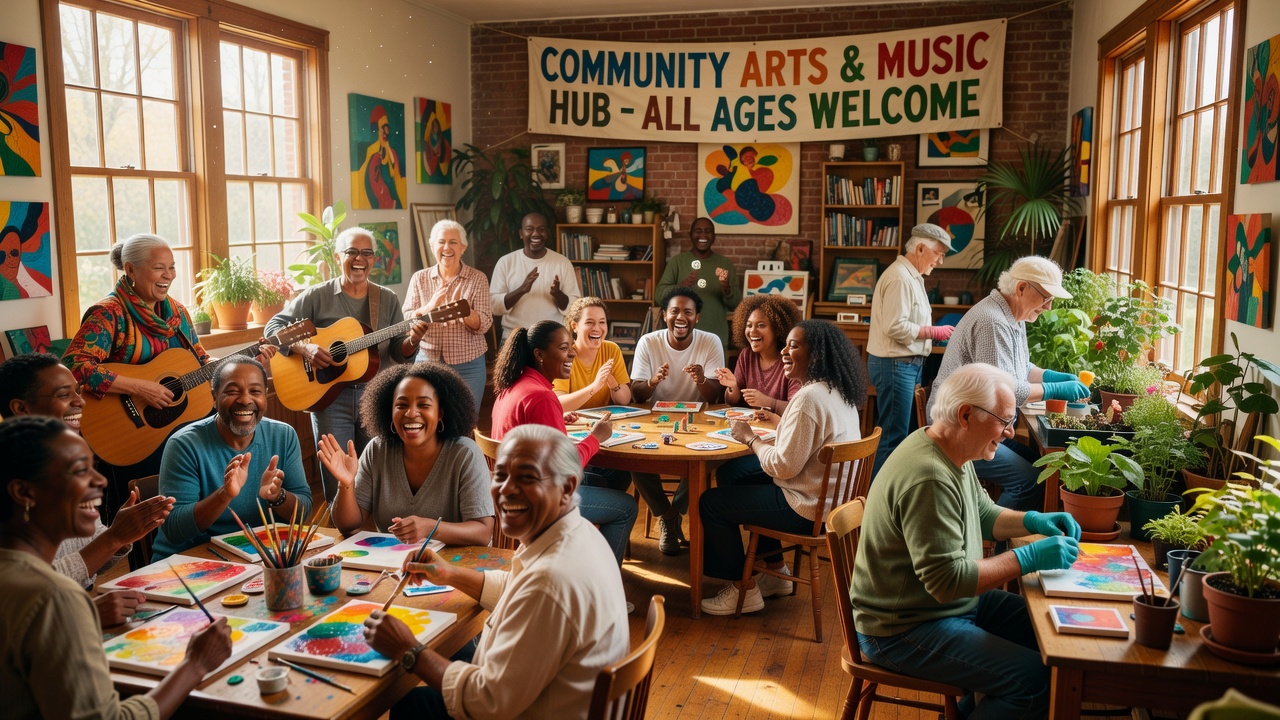 Residents enjoying time together in community