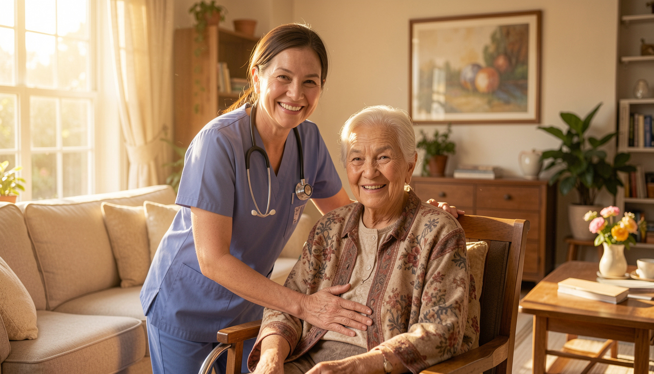 Professional caregiver providing compassionate support
